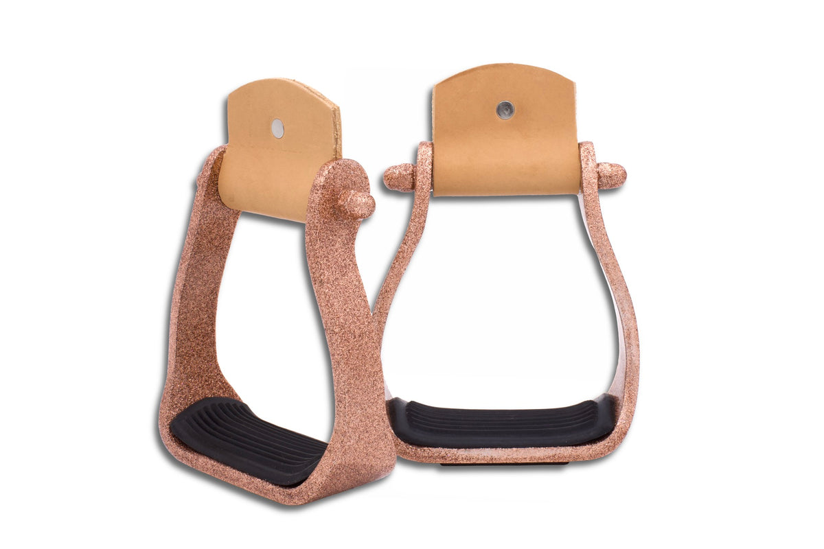 Glitzer Westernsteigbügel Aluminium – Rosegold